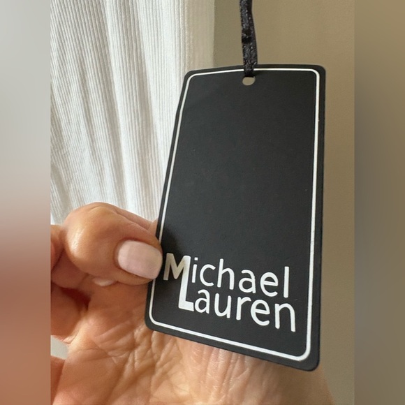 Michael Lauren Runner Tank Dress White Mini Ribbed Mini Casual M NWT $88 - Picture 7 of 11